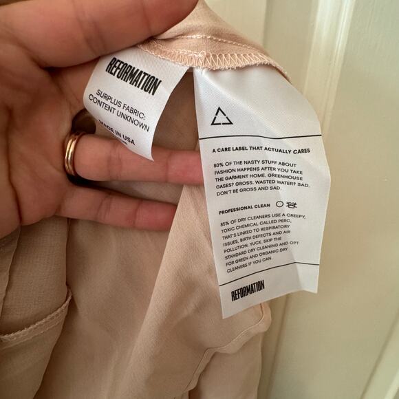 Reformation Pink Blush Fit Flare Button Down Collar Midi Dress 1940s Sheer Flowy - Picture 4 of 6